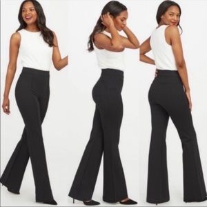 Spanx The Perfect Pant High Rise Flare Black Pull On Shapewear Size Medium Tall